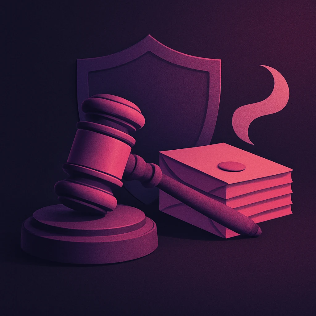 Klachten bij casino zonder CRUKS met gavel en envelop